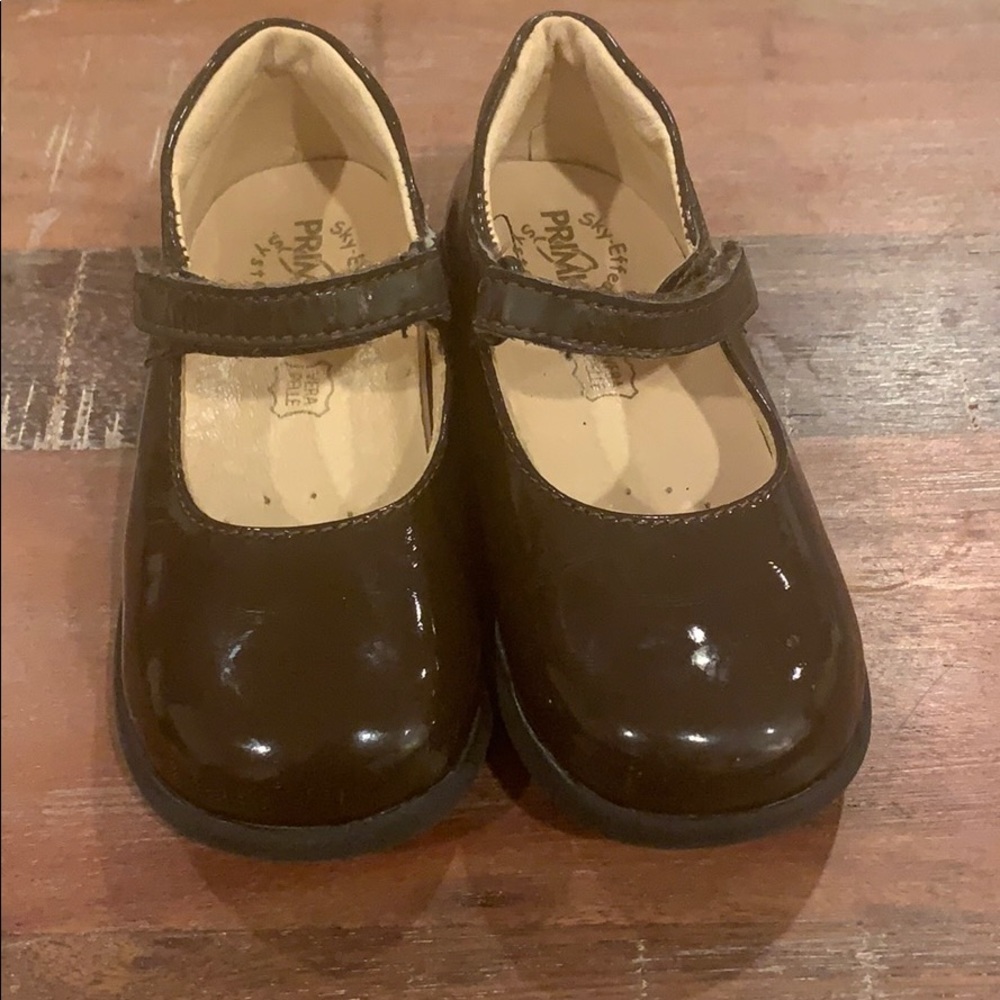 Primigi chocolate colored Mary Janes